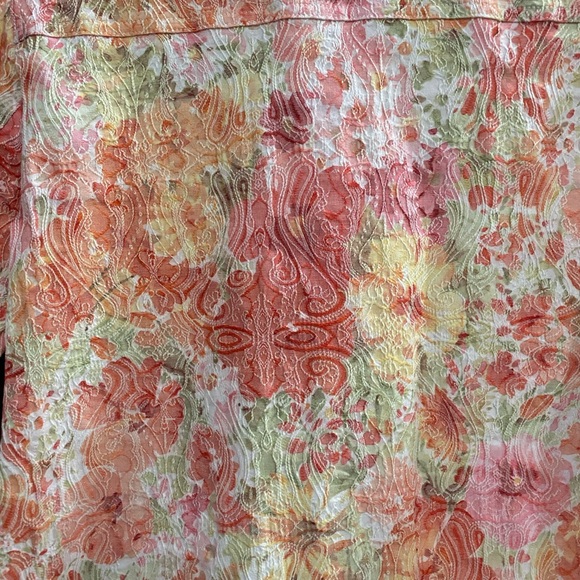 Ladies Medium Jacket Spring Colors Long Sleeve Zipper Pockets Peach Green Joni B - Picture 9 of 15